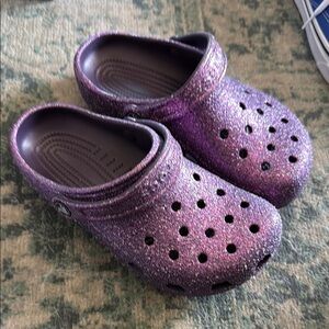 Kids Glitter Crocs - Purple